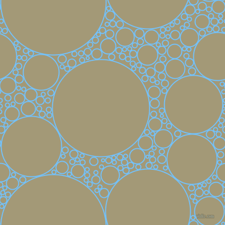 bubbles, circles, sponge, big, medium, small, 2 pixel line width, Maya Blue and Tallow circles bubbles sponge soap seamless tileable