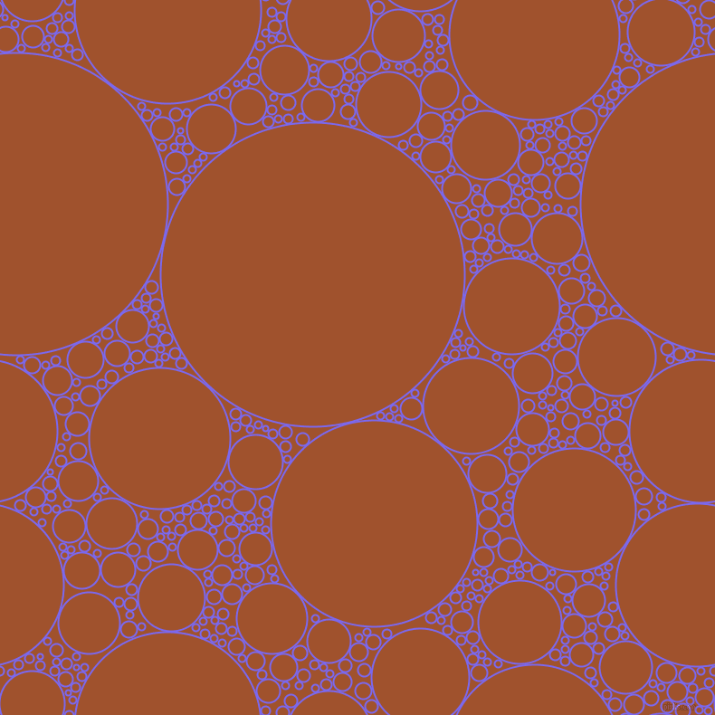 bubbles, circles, sponge, big, medium, small, 2 pixel line widthMedium Slate Blue and Sienna circles bubbles sponge soap seamless tileable