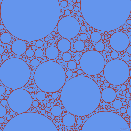 bubbles, circles, sponge, big, medium, small, 2 pixel line widthMexican Red and Cornflower Blue circles bubbles sponge soap seamless tileable