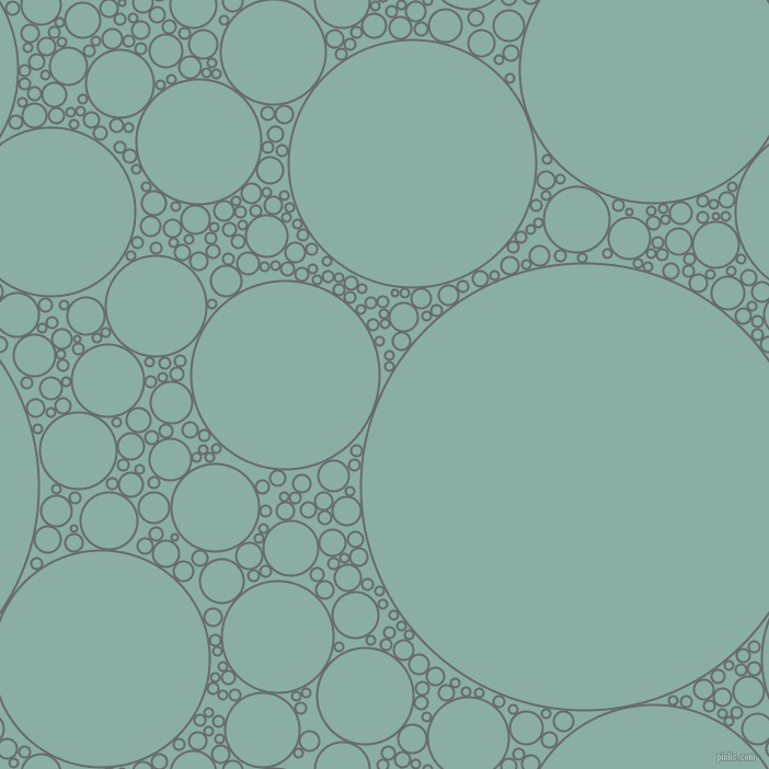 bubbles, circles, sponge, big, medium, small, 2 pixel line width, Mid Grey and Sea Nymph circles bubbles sponge soap seamless tileable