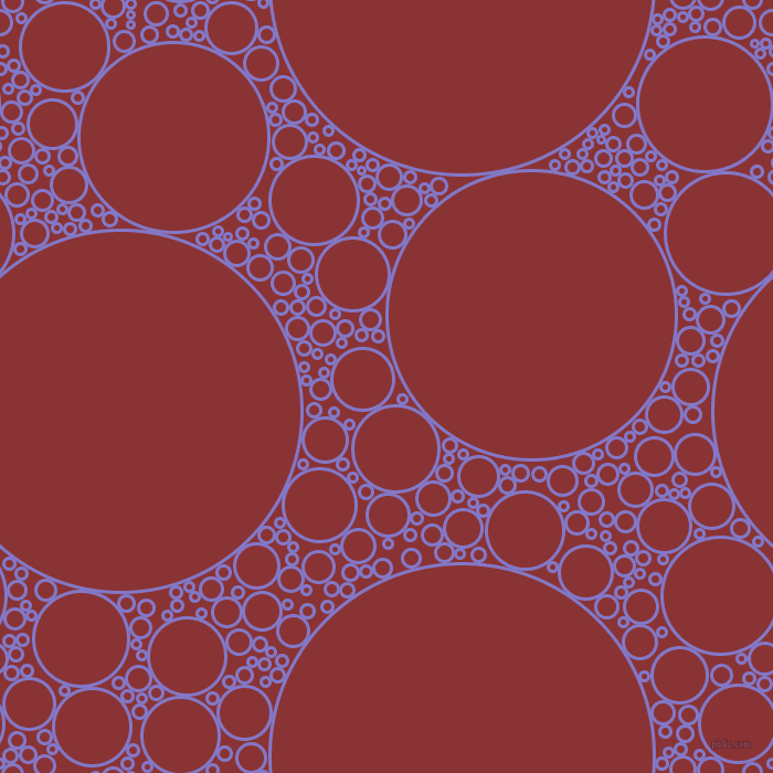 bubbles, circles, sponge, big, medium, small, 3 pixel line width, Moody Blue and Old Brick circles bubbles sponge soap seamless tileable