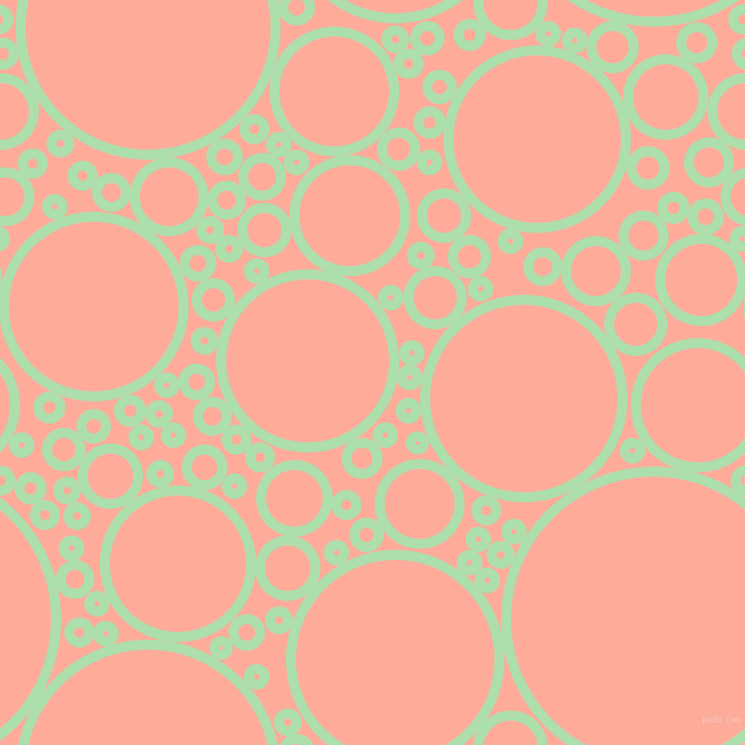 bubbles, circles, sponge, big, medium, small, 9 pixel line width, Moss Green and Rose Bud circles bubbles sponge soap seamless tileable
