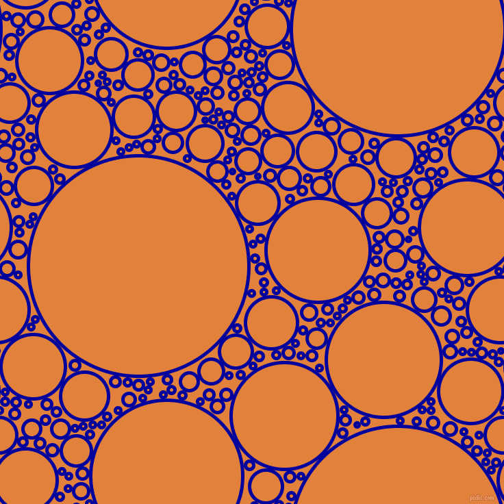 bubbles, circles, sponge, big, medium, small, 5 pixel line width, New Midnight Blue and Tree Poppy circles bubbles sponge soap seamless tileable