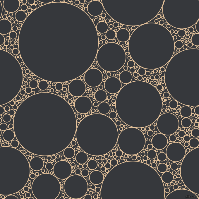 bubbles, circles, sponge, big, medium, small, 2 pixel line width, New Tan and Vulcan circles bubbles sponge soap seamless tileable