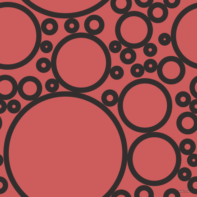 bubbles, circles, sponge, big, medium, small, 17 pixel line width, Night Rider and Indian Red circles bubbles sponge soap seamless tileable