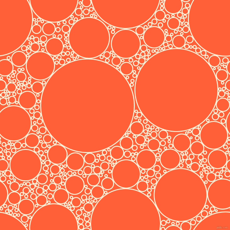 bubbles, circles, sponge, big, medium, small, 3 pixel line width, Off Yellow and Outrageous Orange circles bubbles sponge soap seamless tileable