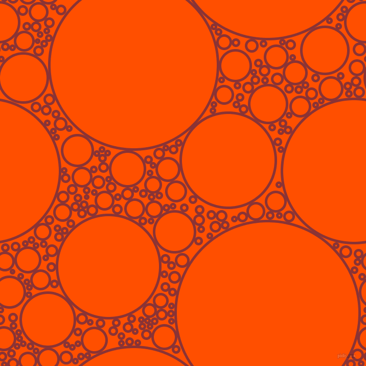 bubbles, circles, sponge, big, medium, small, 5 pixel line width, Old Brick and International Orange circles bubbles sponge soap seamless tileable