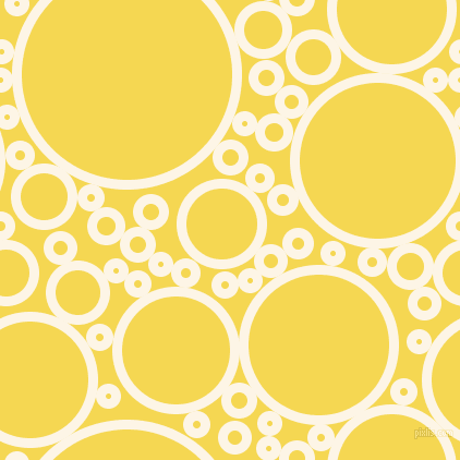 bubbles, circles, sponge, big, medium, small, 9 pixel line width, Old Lace and Energy Yellow circles bubbles sponge soap seamless tileable