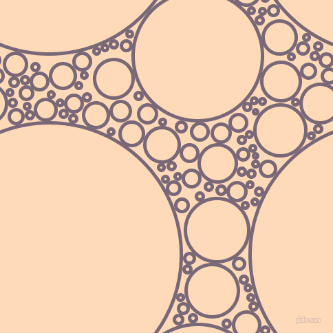 bubbles, circles, sponge, big, medium, small, 5 pixel line width, Old Lavender and Peach Puff circles bubbles sponge soap seamless tileable