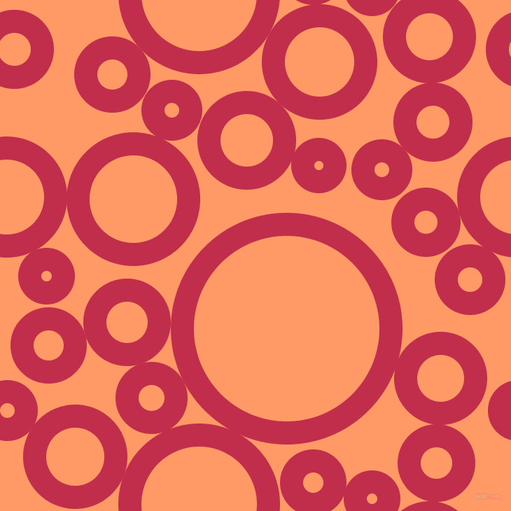 bubbles, circles, sponge, big, medium, small, 33 pixel line width, Old Rose and Atomic Tangerine circles bubbles sponge soap seamless tileable