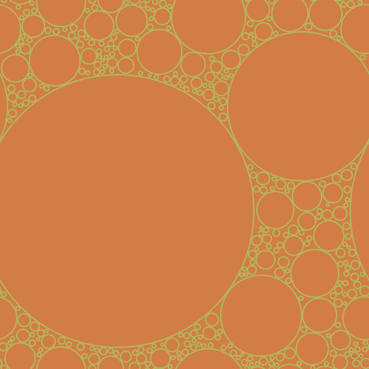 bubbles, circles, sponge, big, medium, small, 3 pixel line width, Olive Green and Raw Sienna circles bubbles sponge soap seamless tileable