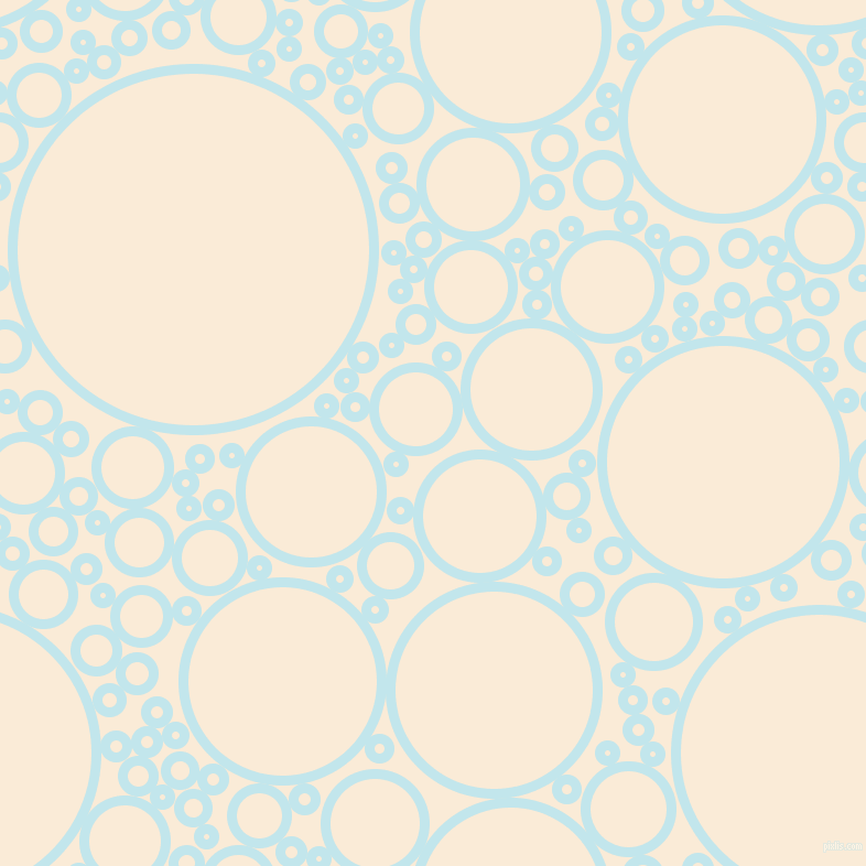 bubbles, circles, sponge, big, medium, small, 9 pixel line width, Onahau and Antique White circles bubbles sponge soap seamless tileable