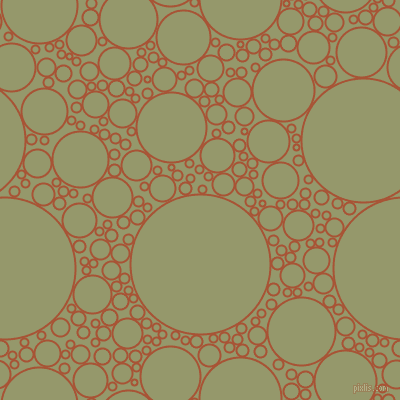 bubbles, circles, sponge, big, medium, small, 2 pixel line width, Orange Roughy and Avocado circles bubbles sponge soap seamless tileable