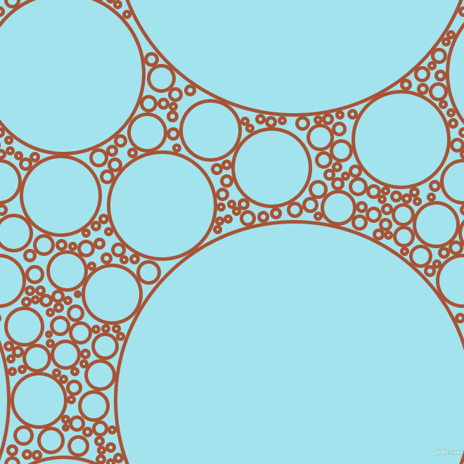 bubbles, circles, sponge, big, medium, small, 5 pixel line width, Orange Roughy and Blizzard Blue circles bubbles sponge soap seamless tileable