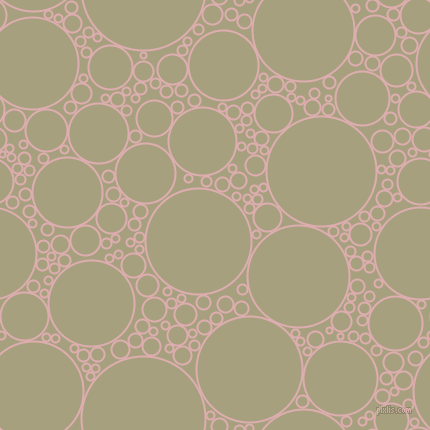 bubbles, circles, sponge, big, medium, small, 2 pixel line width, Pale Chestnut and Hillary circles bubbles sponge soap seamless tileable