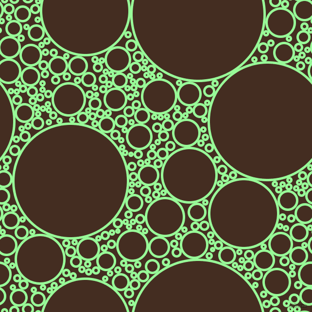 bubbles, circles, sponge, big, medium, small, 5 pixel line width, Pale Green and Morocco Brown circles bubbles sponge soap seamless tileable