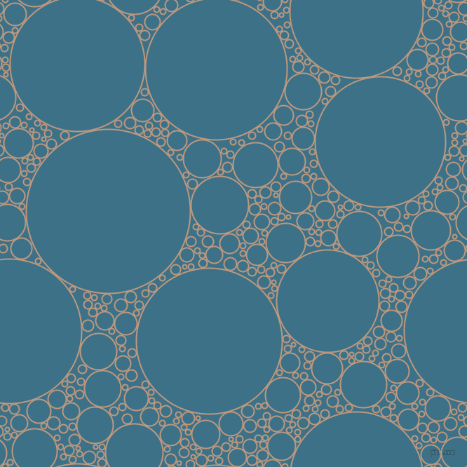 bubbles, circles, sponge, big, medium, small, 2 pixel line width, Pale Taupe and Calypso circles bubbles sponge soap seamless tileable
