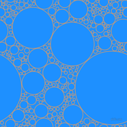 bubbles, circles, sponge, big, medium, small, 2 pixel line width, Pale Taupe and Dodger Blue circles bubbles sponge soap seamless tileable