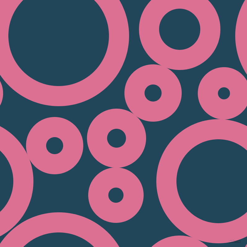bubbles, circles, sponge, big, medium, small, 65 pixel line width, Pale Violet Red and Astronaut Blue circles bubbles sponge soap seamless tileable