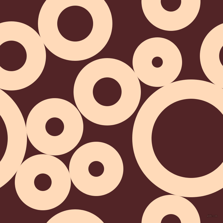 bubbles, circles, sponge, big, medium, small, 65 pixel line width, Peach Puff and Lonestar circles bubbles sponge soap seamless tileable