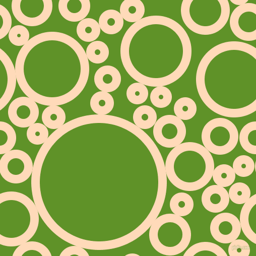 bubbles, circles, sponge, big, medium, small, 17 pixel line width, Peach Puff and Vida Loca circles bubbles sponge soap seamless tileable