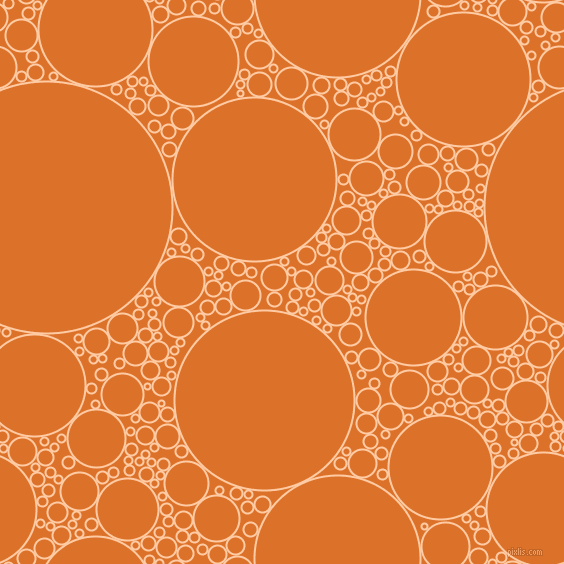 bubbles, circles, sponge, big, medium, small, 2 pixel line width, Peach and Tahiti Gold circles bubbles sponge soap seamless tileable
