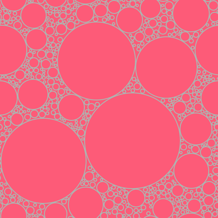 bubbles, circles, sponge, big, medium, small, 3 pixel line width, Periglacial Blue and Wild Watermelon circles bubbles sponge soap seamless tileable