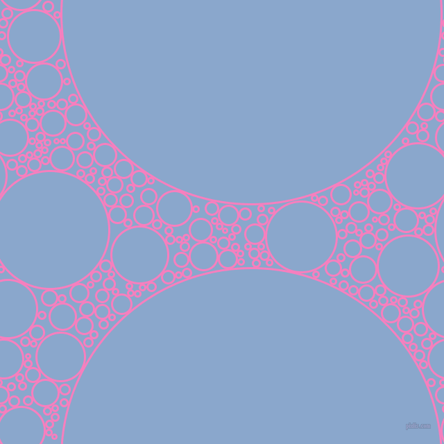 bubbles, circles, sponge, big, medium, small, 3 pixel line width, Persian Pink and Polo Blue circles bubbles sponge soap seamless tileable