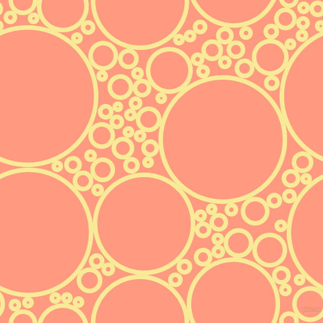 bubbles, circles, sponge, big, medium, small, 9 pixel line width, Picasso and Vivid Tangerine circles bubbles sponge soap seamless tileable