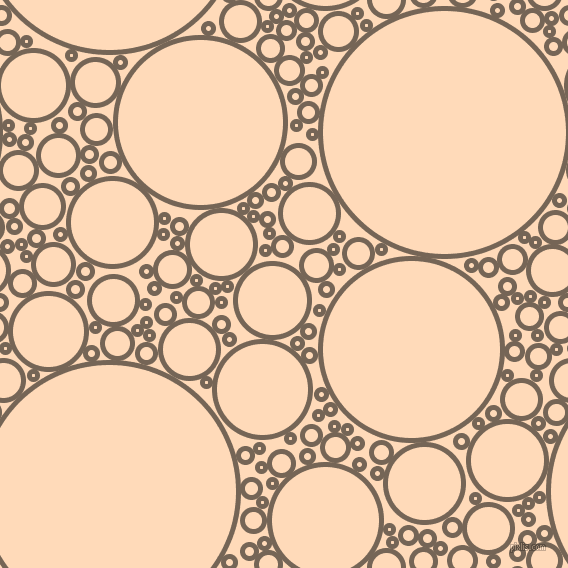 bubbles, circles, sponge, big, medium, small, 5 pixel line width, Pine Cone and Peach Puff circles bubbles sponge soap seamless tileable