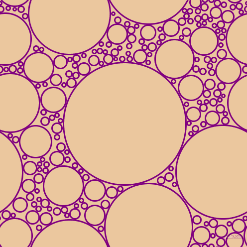 bubbles, circles, sponge, big, medium, small, 3 pixel line width, Purple and New Tan circles bubbles sponge soap seamless tileable