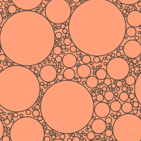 bubbles, circles, sponge, big, medium, small, 3 pixel line width, Rock and Light Salmon circles bubbles sponge soap seamless tileable