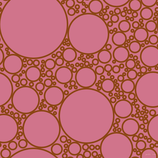 bubbles, circles, sponge, big, medium, small, 5 pixel line width, Saddle Brown and Charm circles bubbles sponge soap seamless tileable