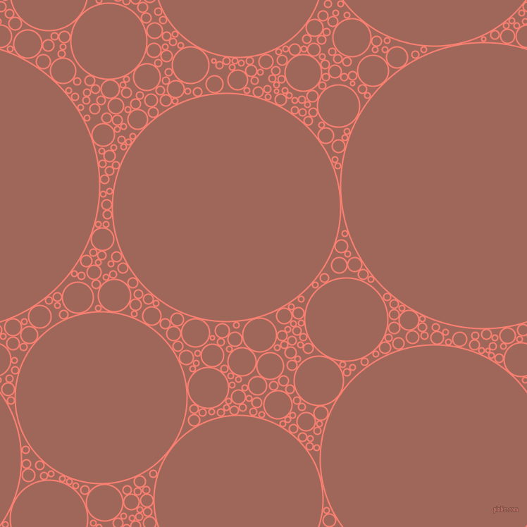 bubbles, circles, sponge, big, medium, small, 2 pixel line width, Salmon and Au Chico circles bubbles sponge soap seamless tileable