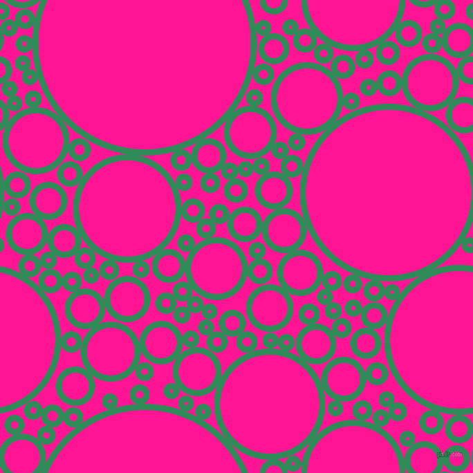 bubbles, circles, sponge, big, medium, small, 9 pixel line width, Sea Green and Deep Pink circles bubbles sponge soap seamless tileable