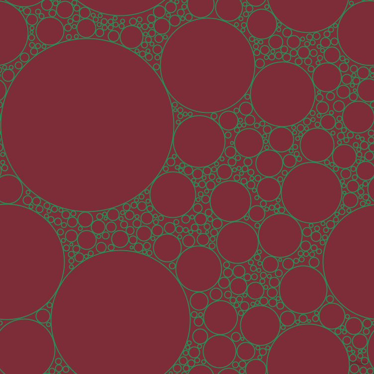 bubbles, circles, sponge, big, medium, small, 2 pixel line width, Sea Green and Paprika circles bubbles sponge soap seamless tileable