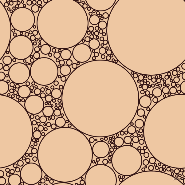 bubbles, circles, sponge, big, medium, small, 3 pixel line width, Seal Brown and Negroni circles bubbles sponge soap seamless tileable