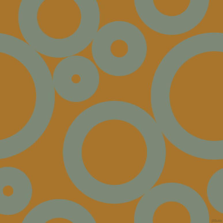 bubbles, circles, sponge, big, medium, small, 65 pixel line width, Spanish Green and Hot Toddy circles bubbles sponge soap seamless tileable