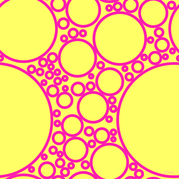 bubbles, circles, sponge, big, medium, small, 9 pixel line width, Spicy Pink and Laser Lemon circles bubbles sponge soap seamless tileable