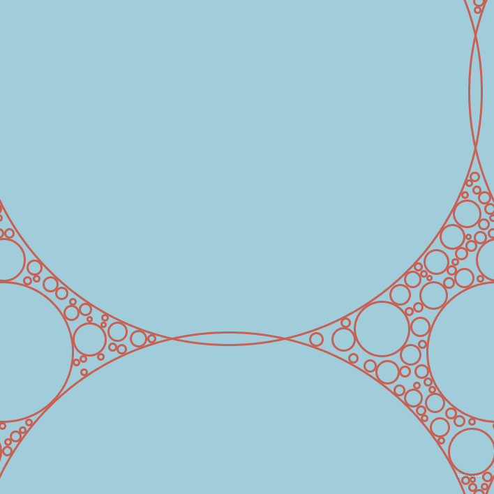 bubbles, circles, sponge, big, medium, small, 3 pixel line width, Sunglo and Regent St Blue circles bubbles sponge soap seamless tileable