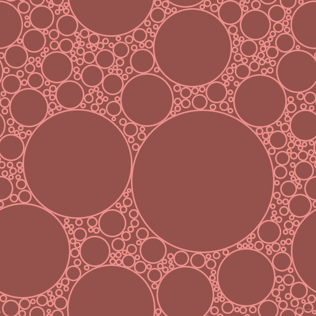 bubbles, circles, sponge, big, medium, small, 3 pixel line width, Sweet Pink and Copper Rust circles bubbles sponge soap seamless tileable
