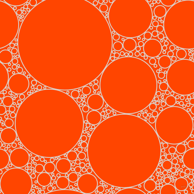 bubbles, circles, sponge, big, medium, small, 3 pixel line width, Swiss Coffee and Orange Red circles bubbles sponge soap seamless tileable