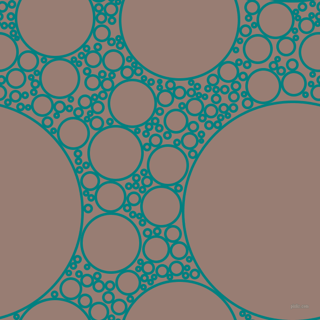 bubbles, circles, sponge, big, medium, small, 5 pixel line width, Teal and Hemp circles bubbles sponge soap seamless tileable