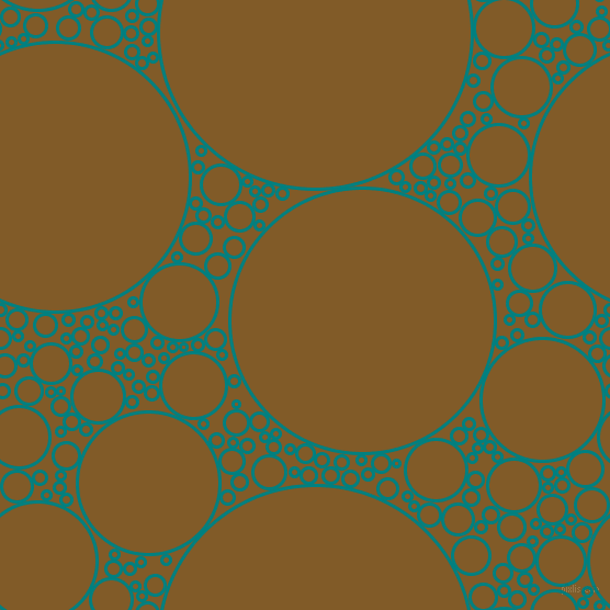 bubbles, circles, sponge, big, medium, small, 3 pixel line width, Teal and Hot Curry circles bubbles sponge soap seamless tileable