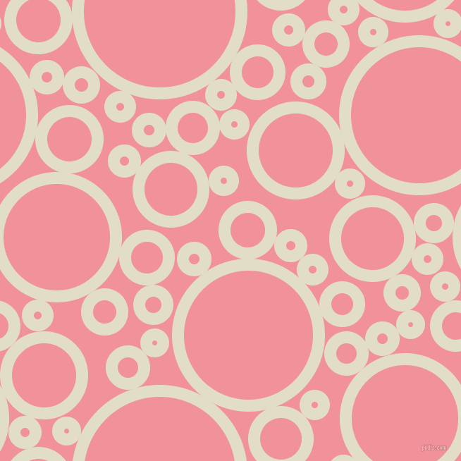bubbles, circles, sponge, big, medium, small, 17 pixel line width, Travertine and Wewak circles bubbles sponge soap seamless tileable