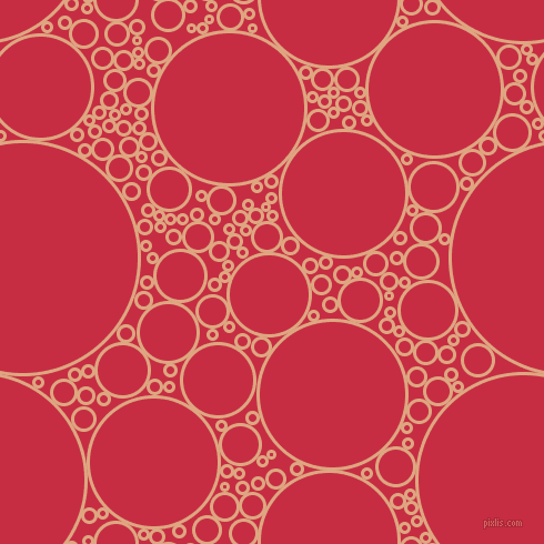 bubbles, circles, sponge, big, medium, small, 3 pixel line width, Tumbleweed and Brick Red circles bubbles sponge soap seamless tileable