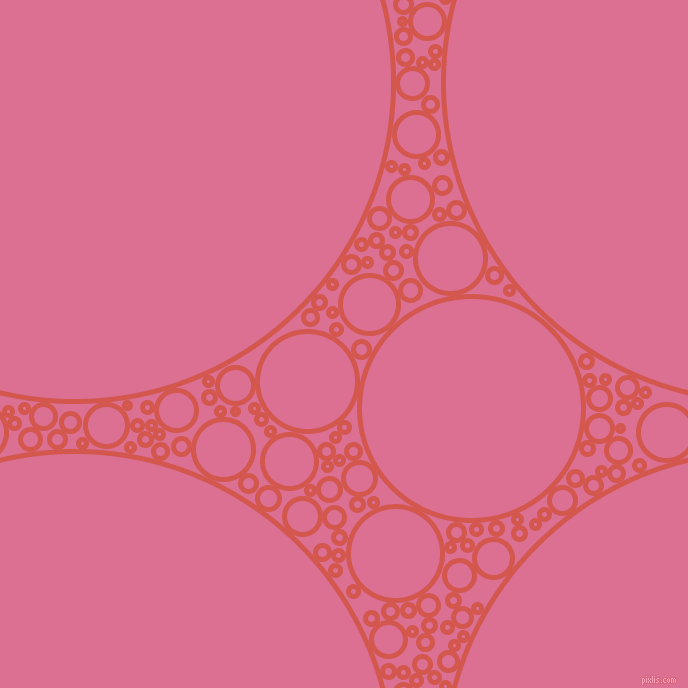 bubbles, circles, sponge, big, medium, small, 5 pixel line width, Valencia and Pale Violet Red circles bubbles sponge soap seamless tileable