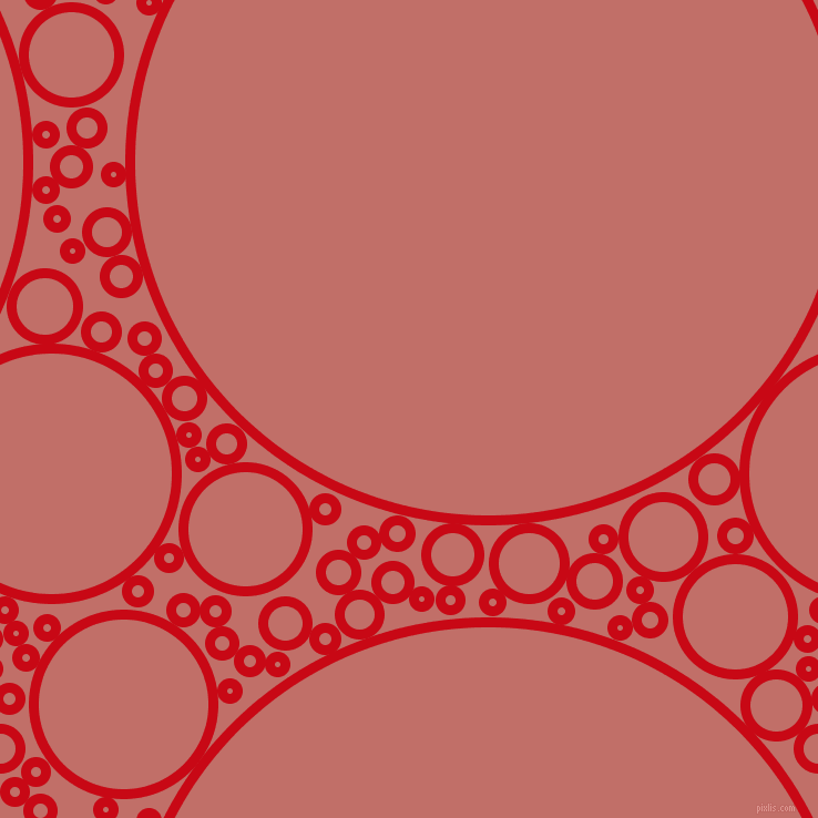 bubbles, circles, sponge, big, medium, small, 9 pixel line width, Venetian Red and Contessa circles bubbles sponge soap seamless tileable