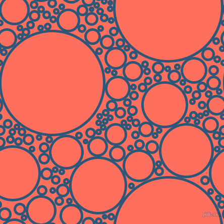 bubbles, circles, sponge, big, medium, small, 5 pixel line widthVenice Blue and Bittersweet circles bubbles sponge soap seamless tileable