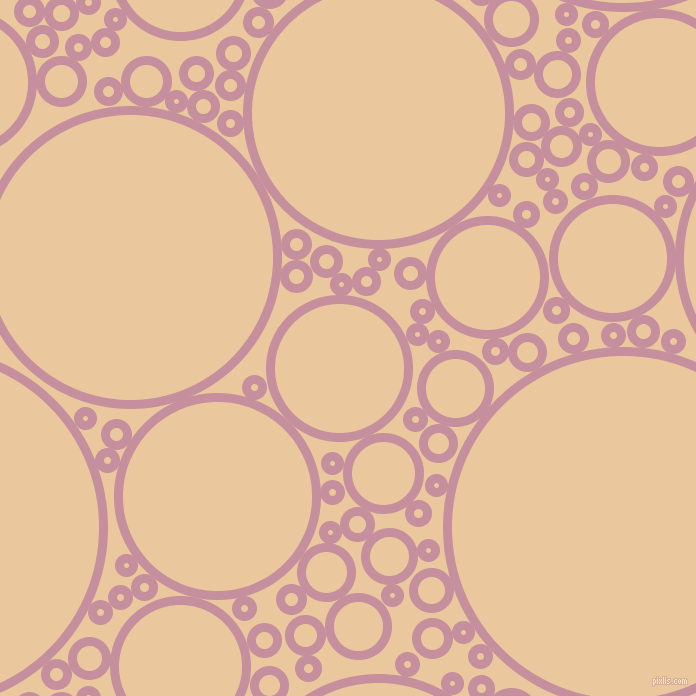 bubbles, circles, sponge, big, medium, small, 9 pixel line width, Viola and New Tan circles bubbles sponge soap seamless tileable